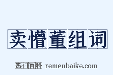 卖懵董组词是什么意思的图片